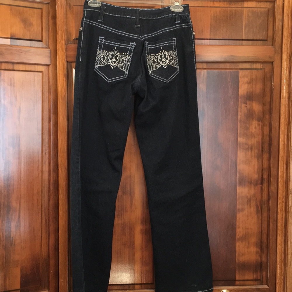 DG2 byDiane Gilman Jean pants suit with rhinestone, size XS - Picture 5 of 7